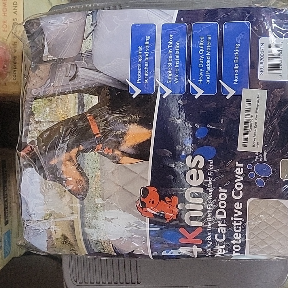 MONEY DONATED TO SPCA 4knines Pet car door protective cover tan 2 ct